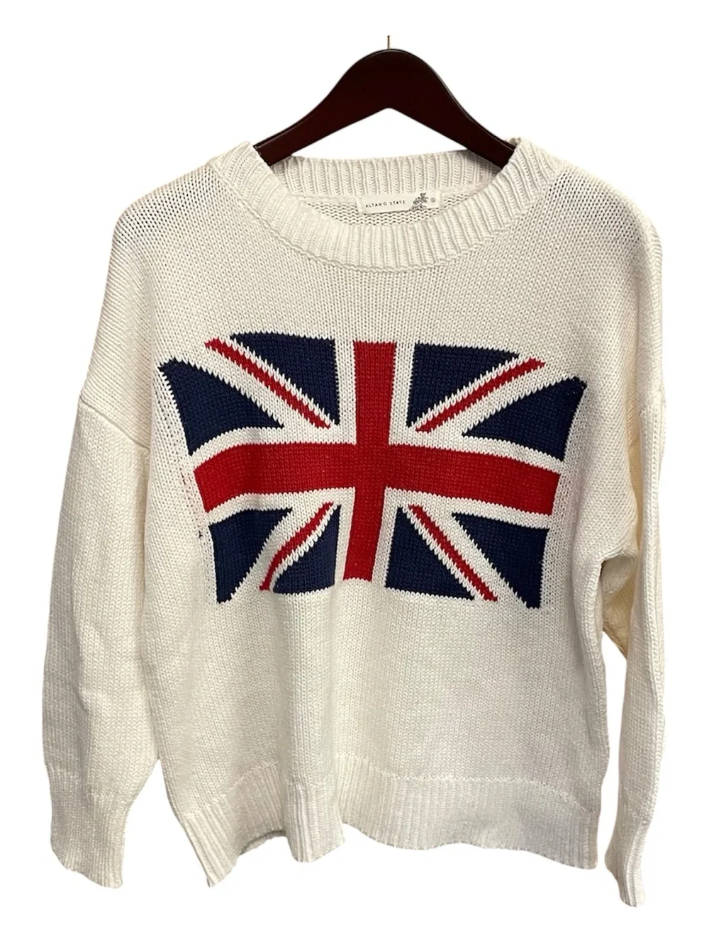Altar’d State Union Jack Flag Sweater – Size Small